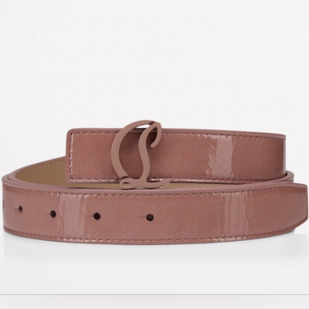 Brand New Christian Louboutin Pink Belt with Smooth Leather Finish